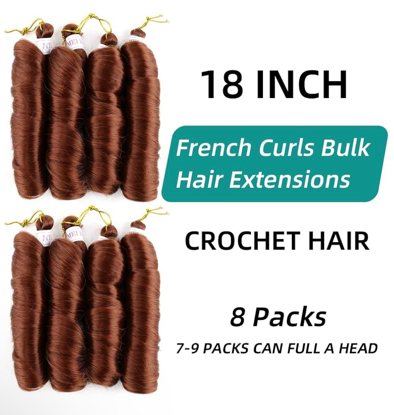 French Curly Braiding Hair for Box Braids 8 Packs 24 Inch 100G/Pack Loose Wave Braiding Hair Crochet Spanish Curly Spiral Synthetic Hair Extensions for Women P4/27/613 (24 Inch,8 Packs)