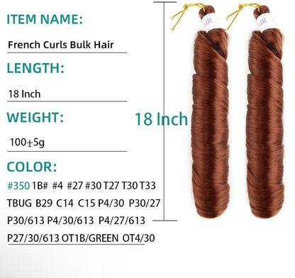 French Curly Braiding Hair for Box Braids 8 Packs 24 Inch 100G/Pack Loose Wave Braiding Hair Crochet Spanish Curly Spiral Synthetic Hair Extensions for Women P4/27/613 (24 Inch,8 Packs)