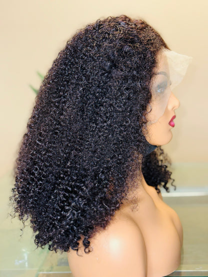 Natural sugar | Kinky Curly Full Hair Glueless 13x6 Lace Long Curly Wig Ready to Go