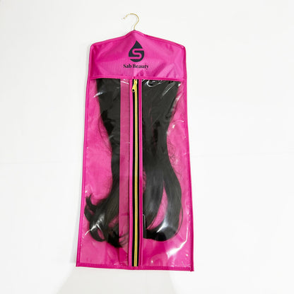 Pink 3 pieces Hair Extension Storage Bag